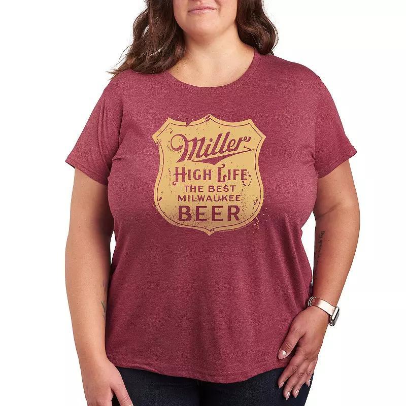 Plus Hand And Paw Print Graphic Tee, Womens Grey Red Product Image