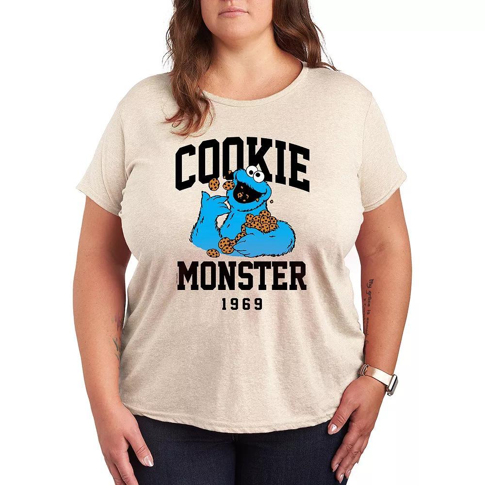 Plus Sesame Street Cookie Monster Graphic Tee, Womens Product Image