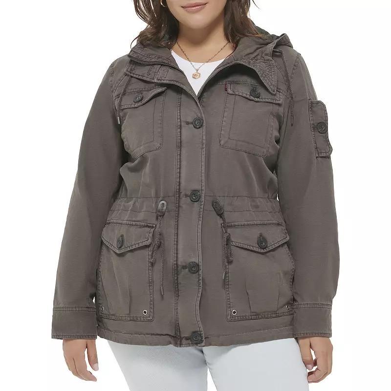 Plus Size Levis Hooded Cotton Anorak Jacket, Womens Blue Product Image