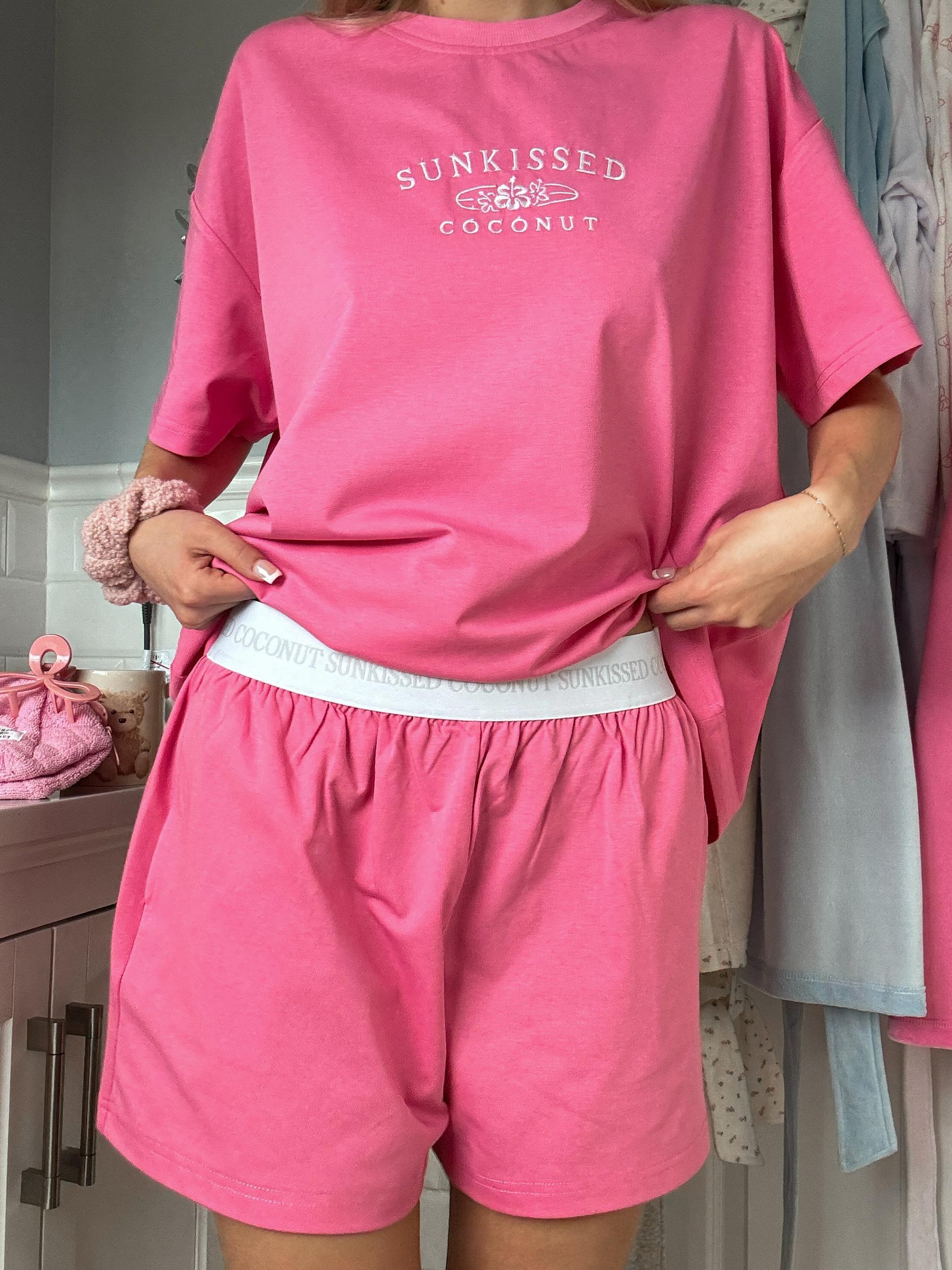 Malibu Pink Basic Watercolor Shorts Product Image