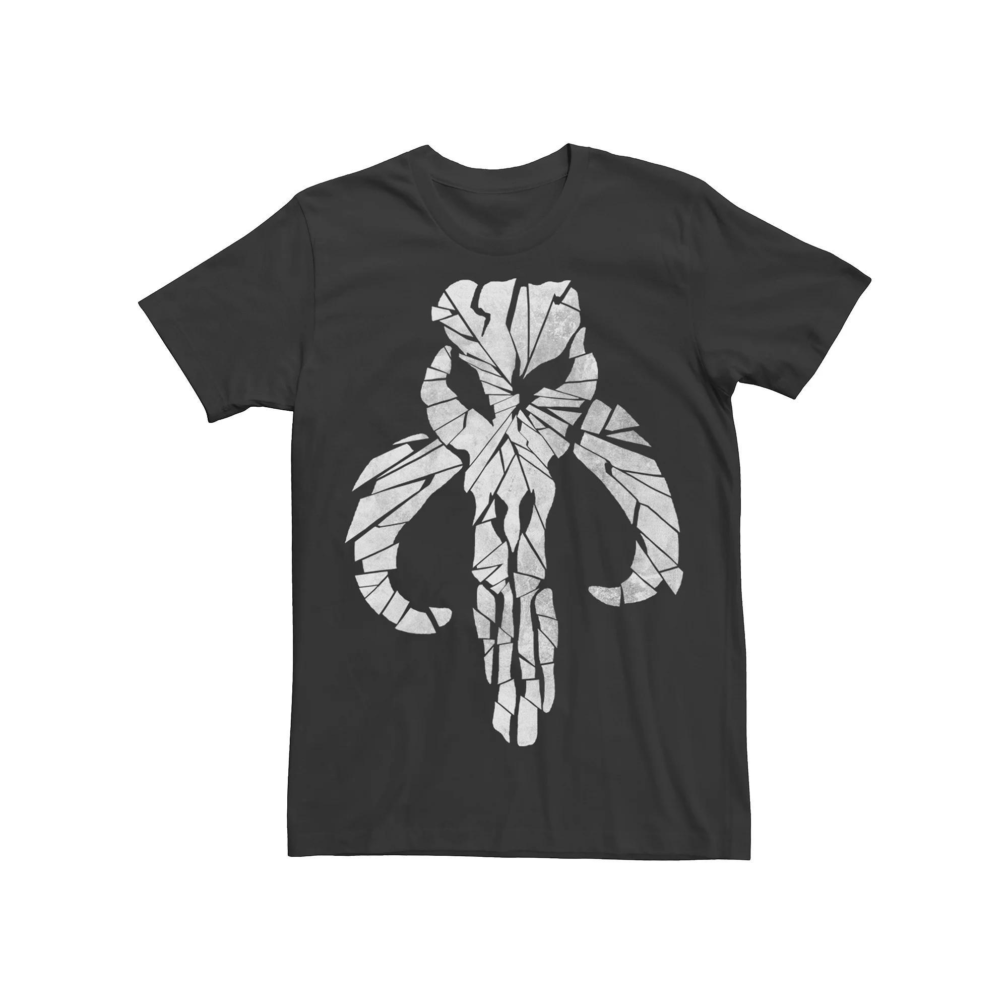 Men's Star Wars Mandalorian Cracked Logo Tee, Size: Medium, Black Product Image