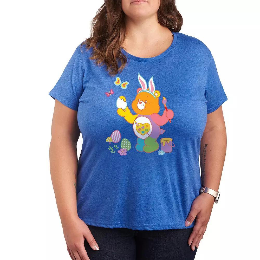Plus Care Bears Painting Easter Eggs Graphic Tee, Womens Product Image