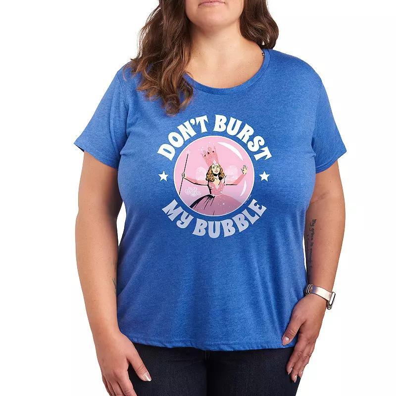 Plus The Wizard Of Oz Burst My Bubble Graphic Tee, Womens Grey Dark Red Product Image