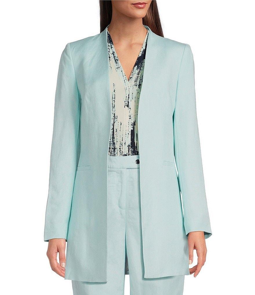 Calvin Klein Linen Blend Roll Sleeve Open Front Jacket Product Image