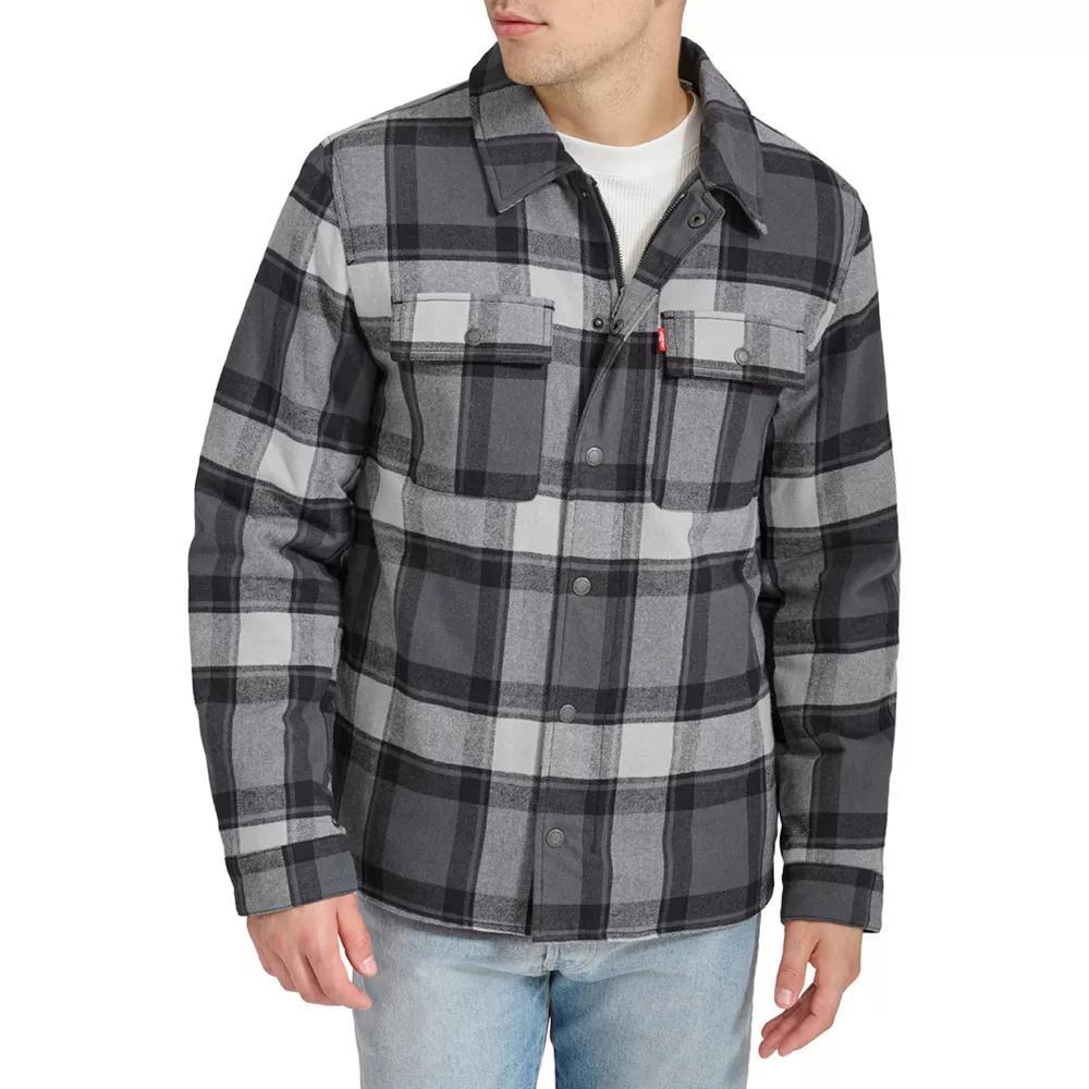 Mens Levis Quilted-Lined Shirt Jacket Bitter Brown Plaid Product Image