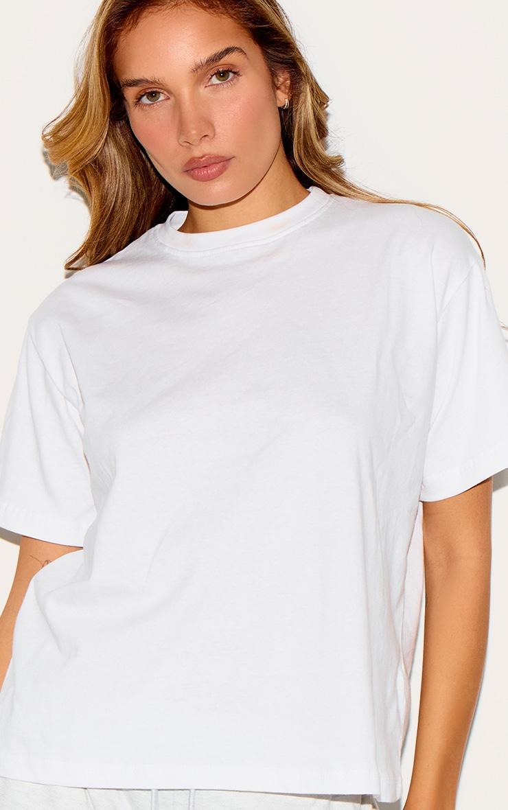 White Boxy Oversized T Shirt Product Image