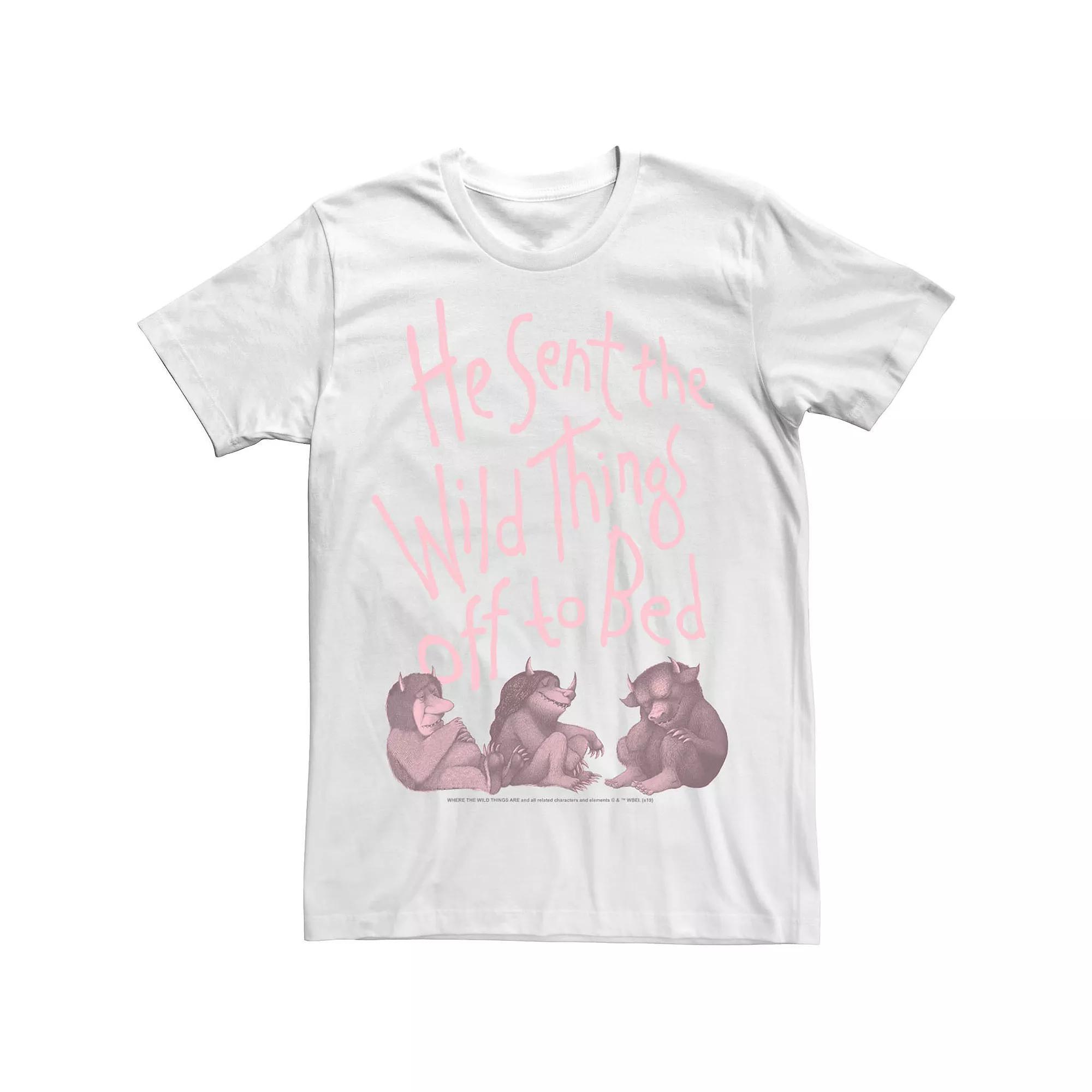 Men's Where The Wild Are Things Off To Bed Movie Quote Tee, Size: 3XL, White Product Image