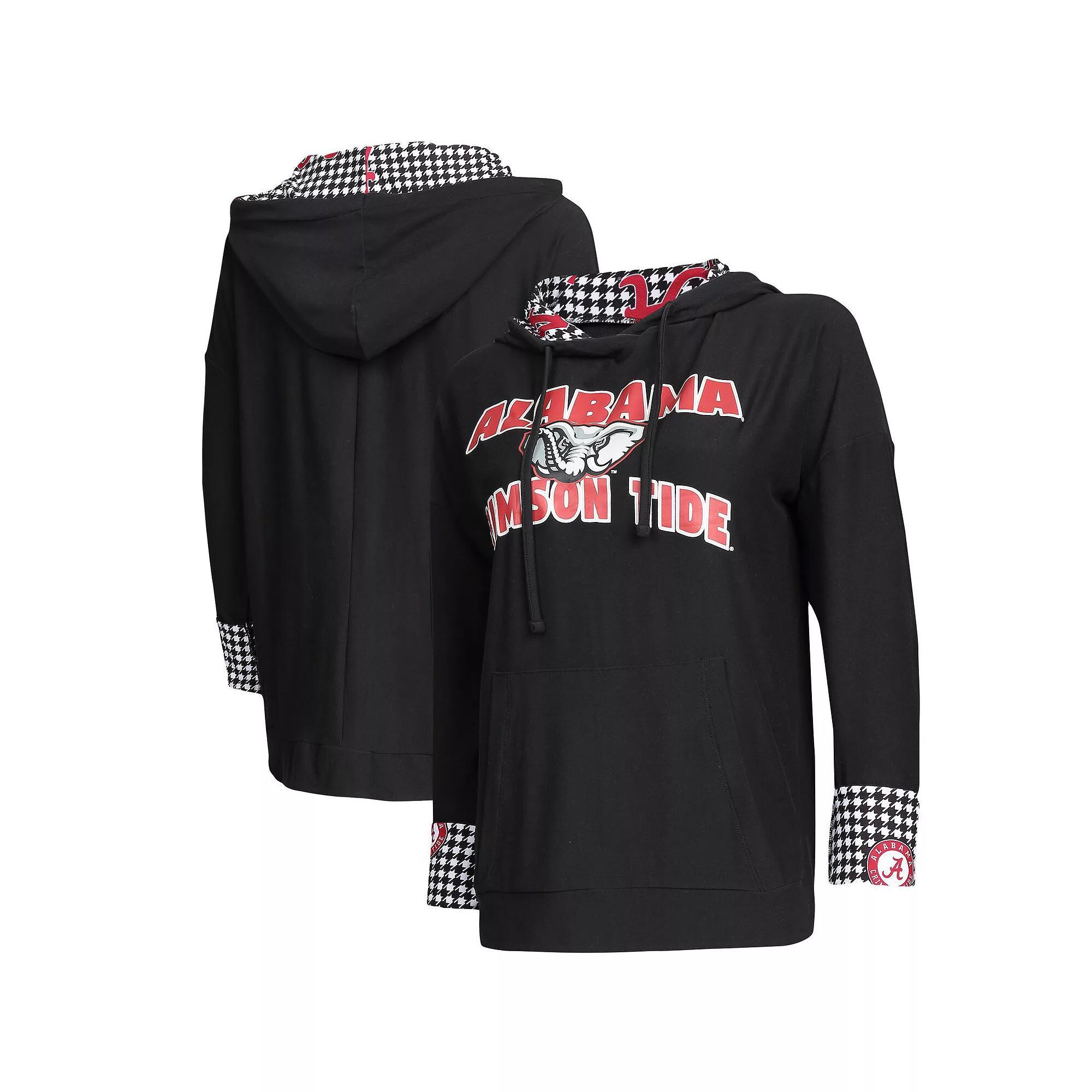 Women's Concepts Sport Black Alabama Crimson Tide Fairway Houndstooth Pullover Hoodie, Size: Medium Product Image