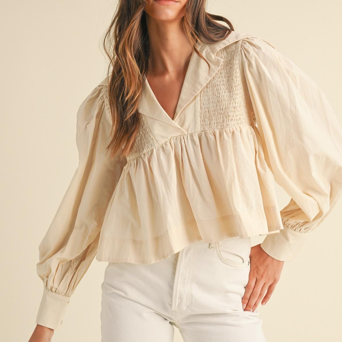 Oversized Smocked Blouse Product Image