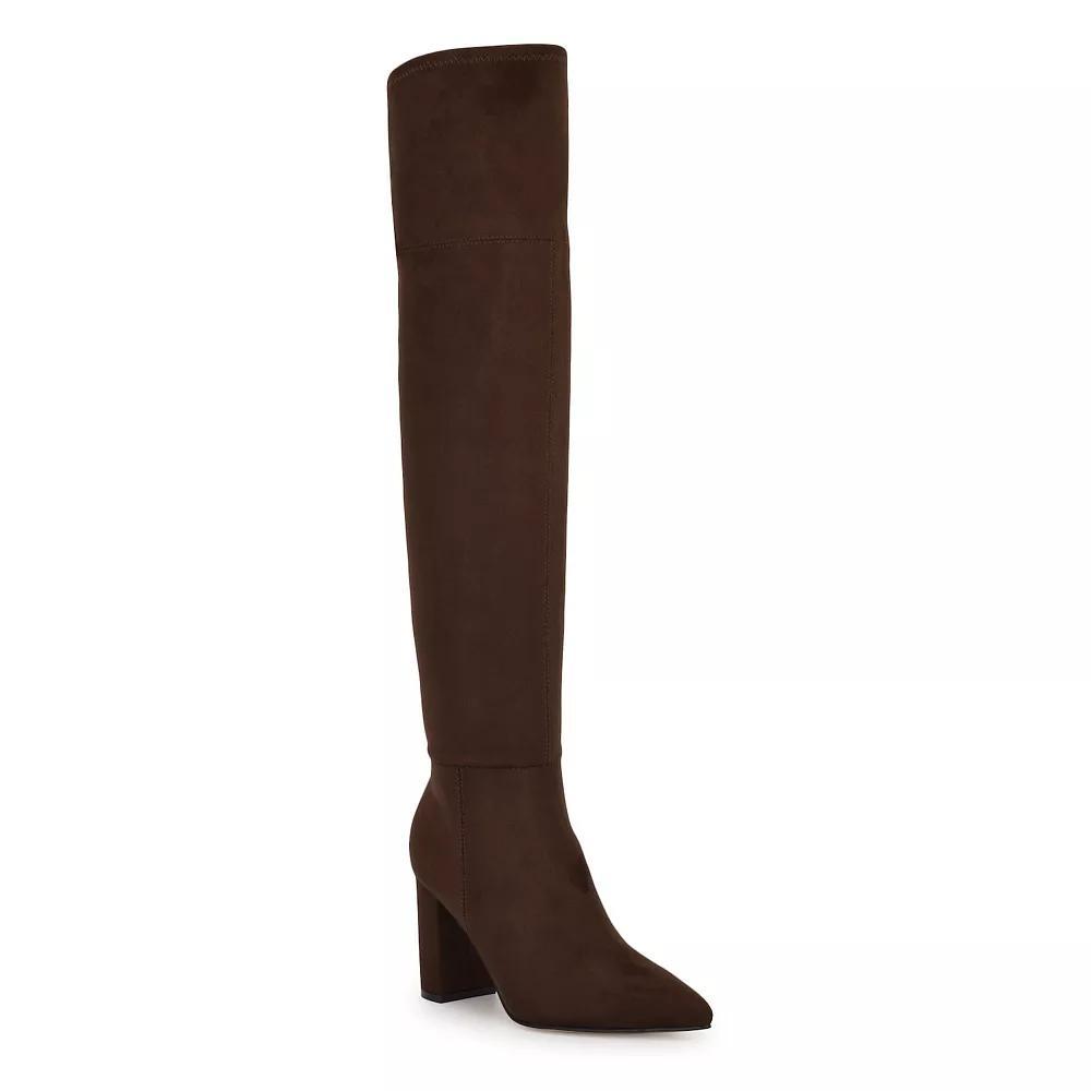 Nine West Miykah Women's Pointy Toe Thigh-High Dress Boots, Size: 9, Dark Brown Product Image
