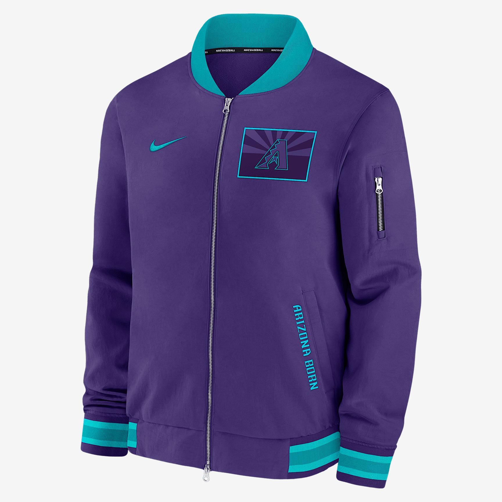 Arizona Diamondbacks Authentic Collection City Connect Nike Men's MLB Full-Zip Bomber Jacket Product Image