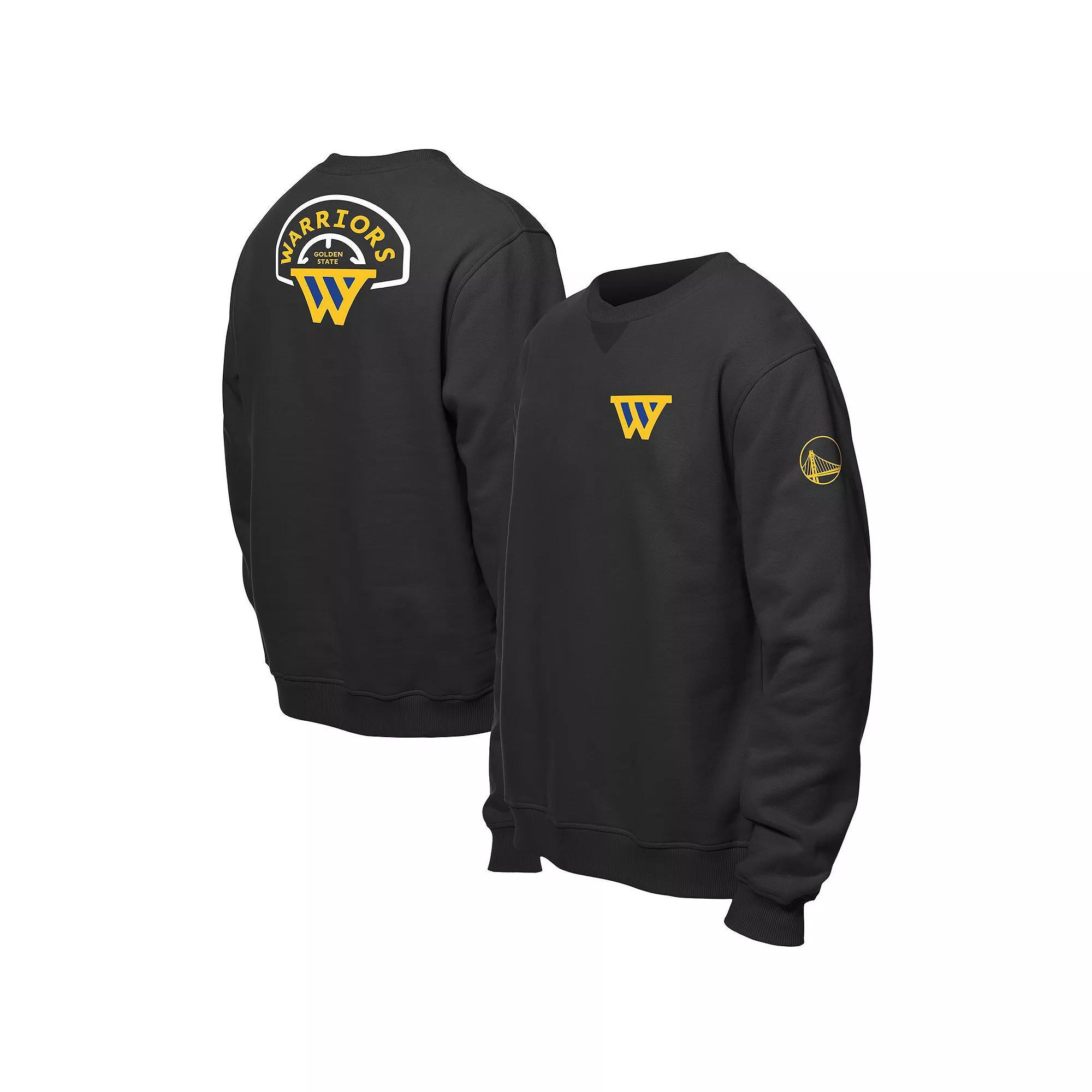 Men's New Era Black Golden State Warriors "W" Statement Pullover Sweatshirt, Size: Small Product Image