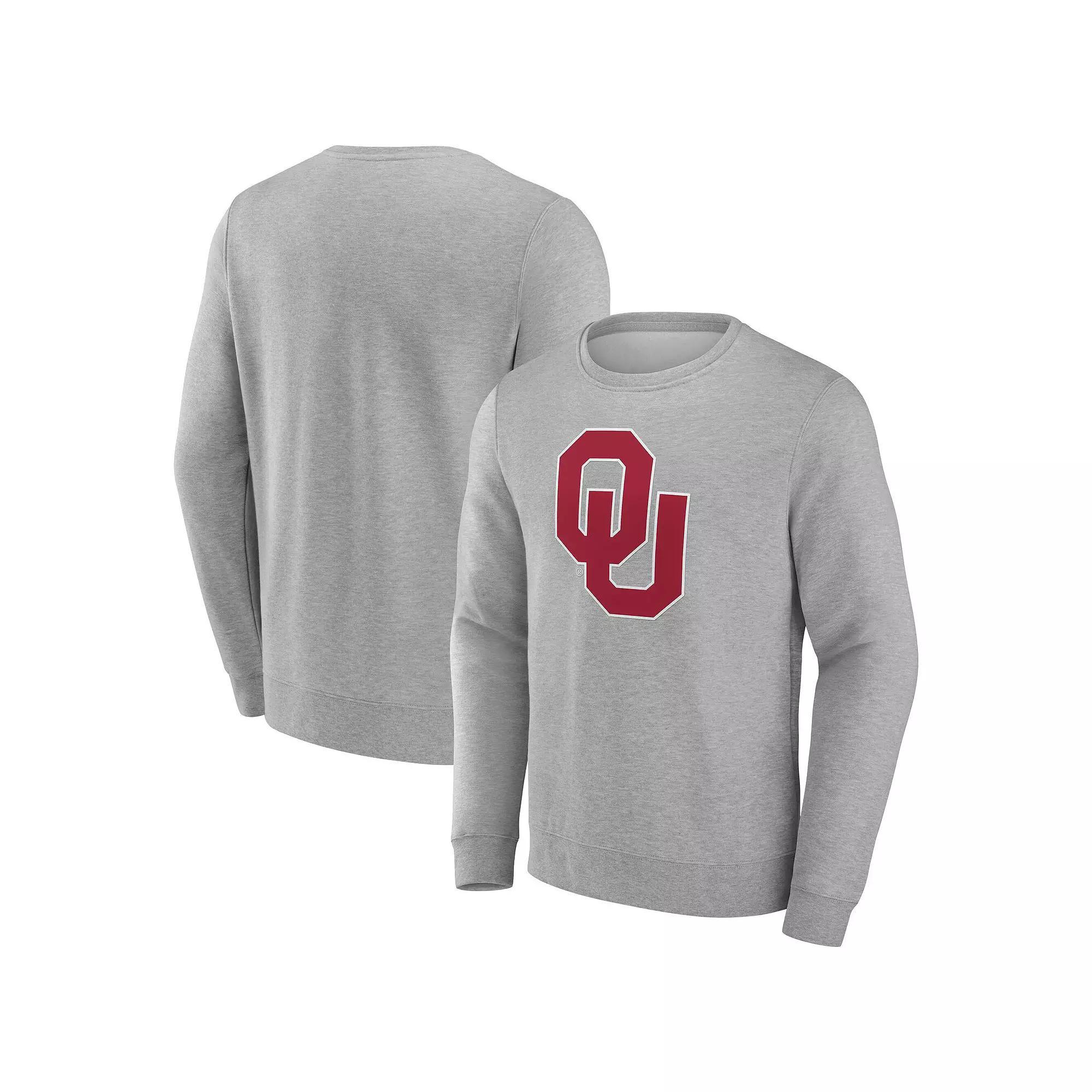 Mens Fanatics Gray Oklahoma Sooners Fleece Pullover Sweatshirt Product Image