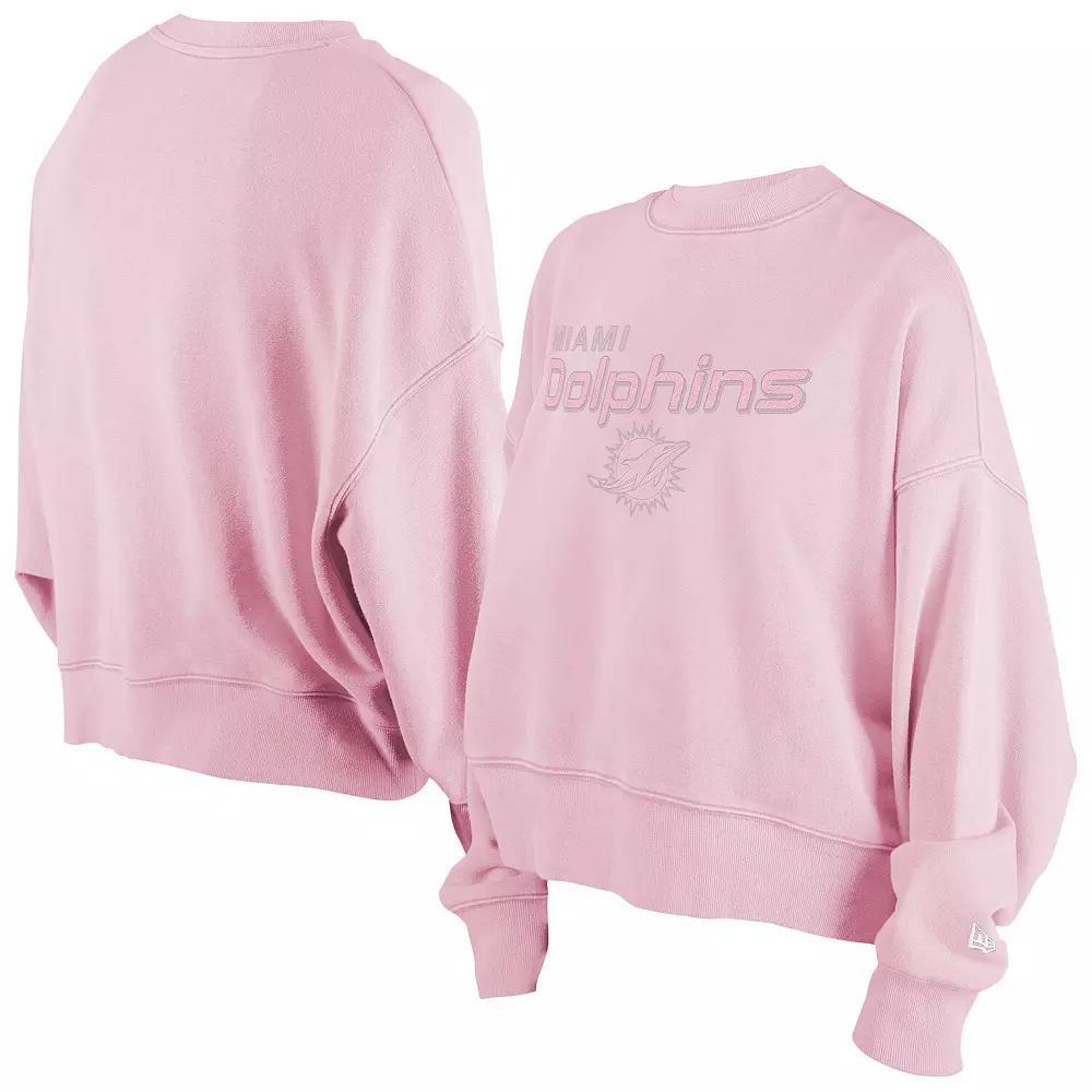 Women's New Era Pink Miami Dolphins Cozy Pullover Sweatshirt, Size: XL Product Image