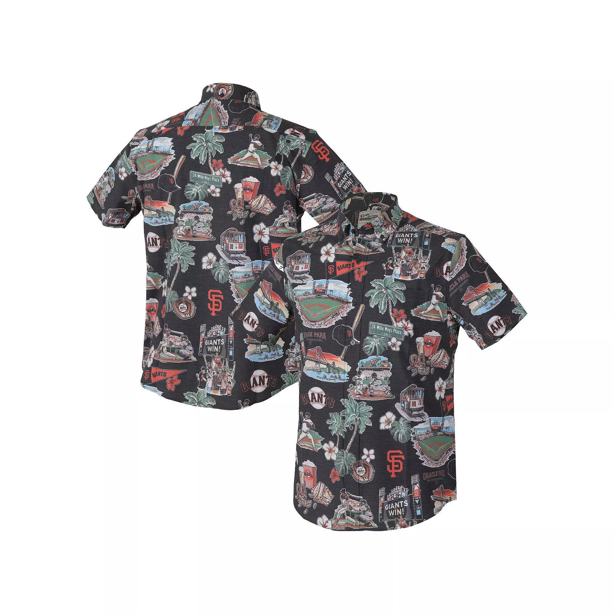 Men's Reyn Spooner  Black San Francisco Giants Scenic Tri-Blend Performance Button-Up Top, Size: XL Product Image