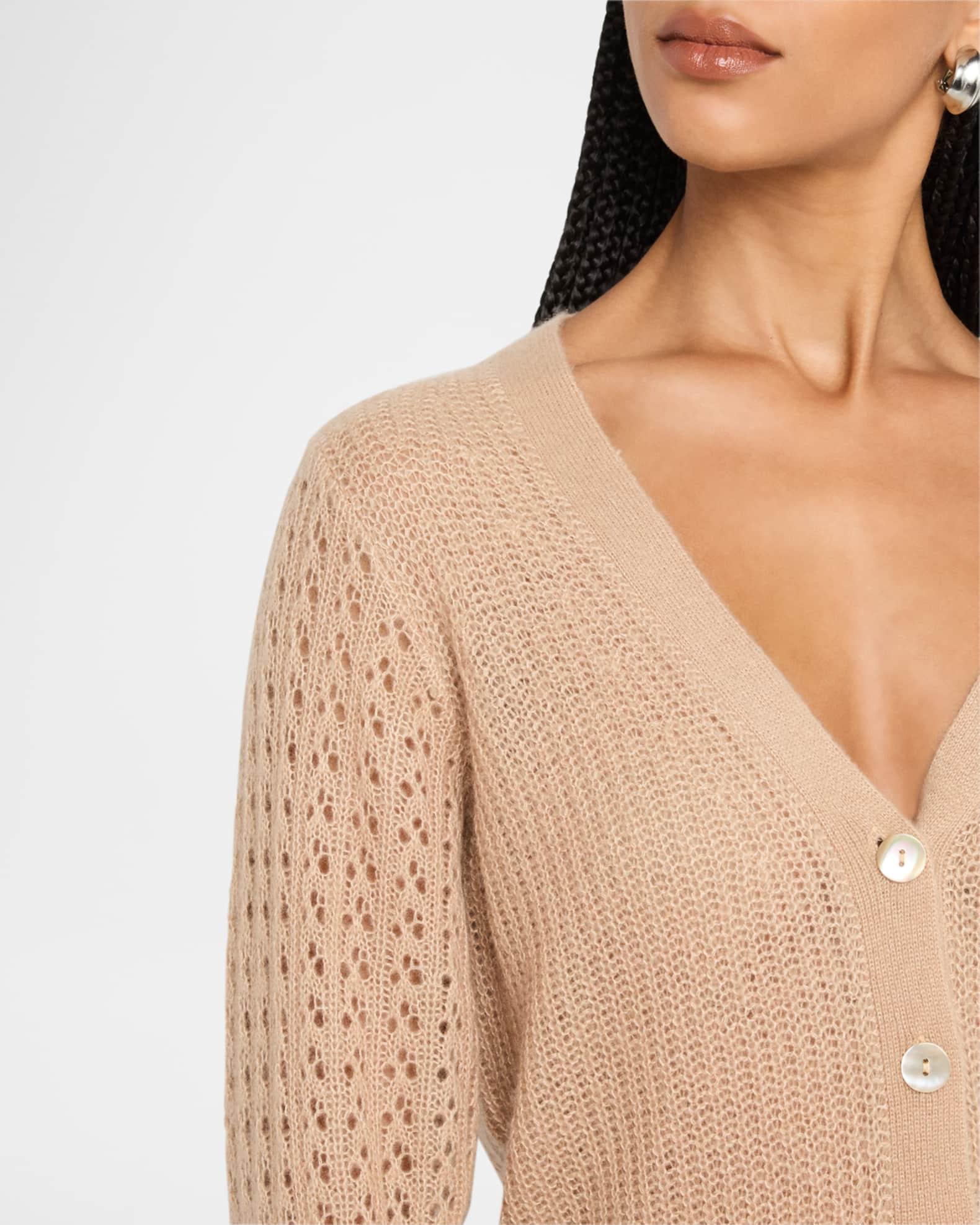 Cashmere-Silk Mixed Stitch Cardigan Product Image