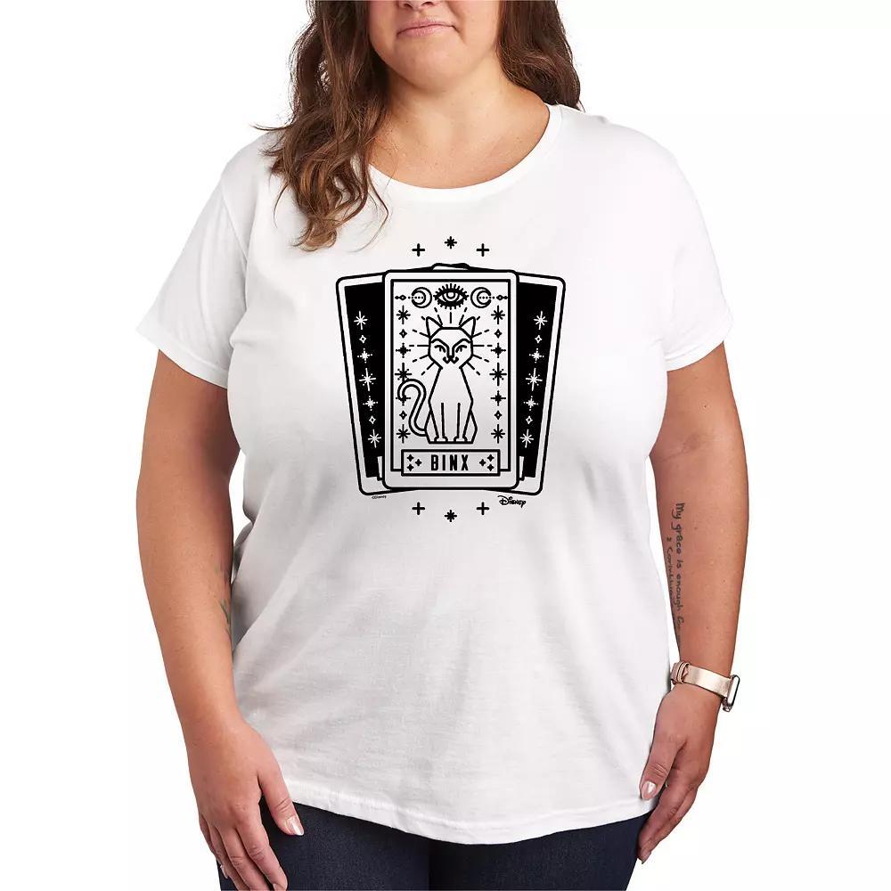 Disneys Hocus Pocus Binx Plus Size Tarot Card Graphic Tee, Womens Product Image