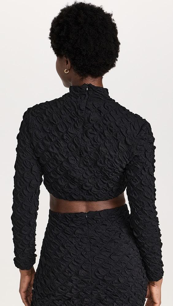 Dur Doux Puckered Knit Long Sleeve Crop Top | Shopbop Product Image
