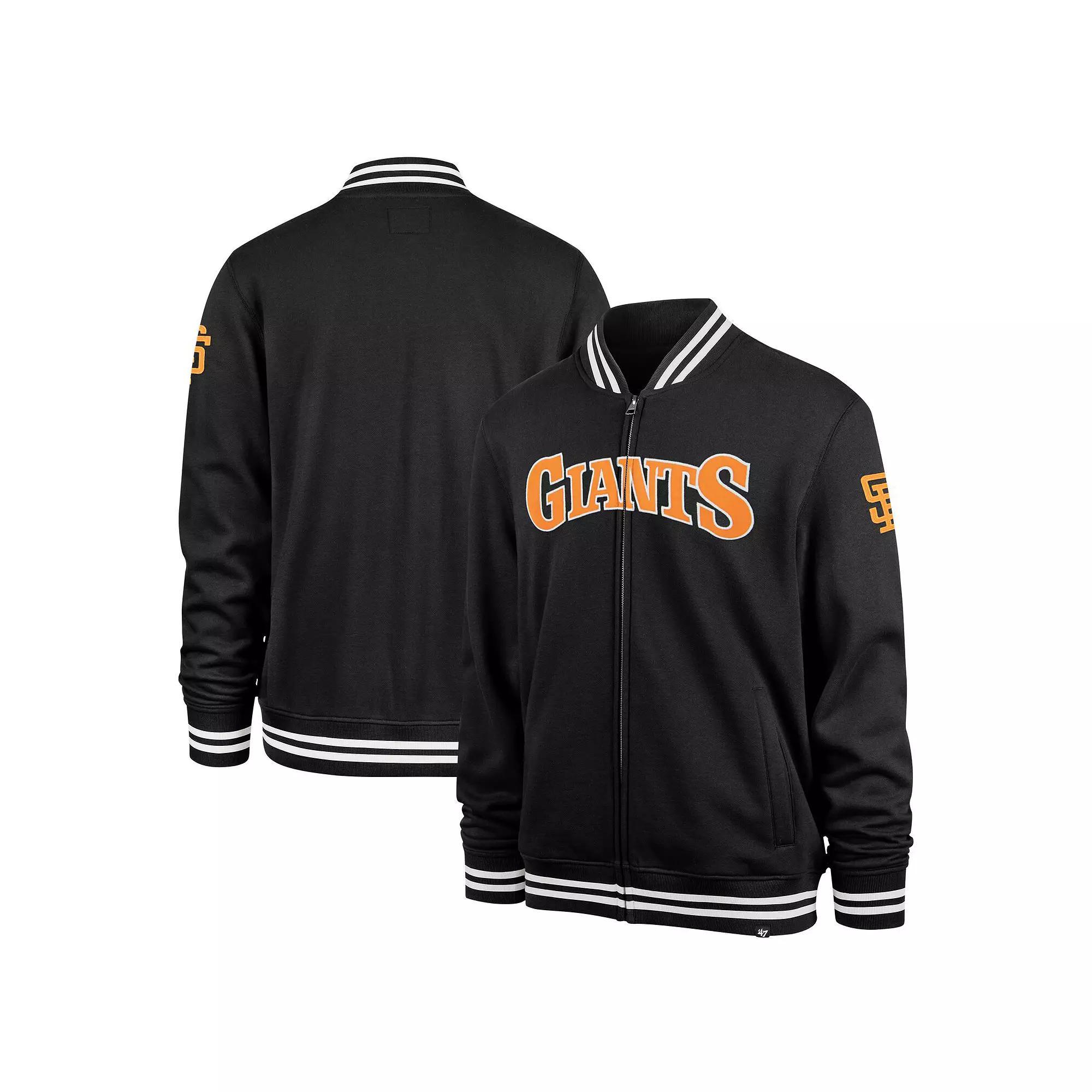Men's '47 Black San Francisco Giants Wax Pack Pro Camden Full-Zip Track Jacket, Size: XL Product Image