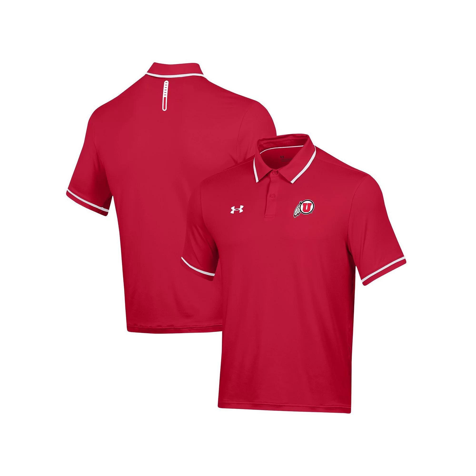 Men's Under Armour Red Utah Utes T2 Tipped Performance Polo, Size: Large, Ute Red Product Image