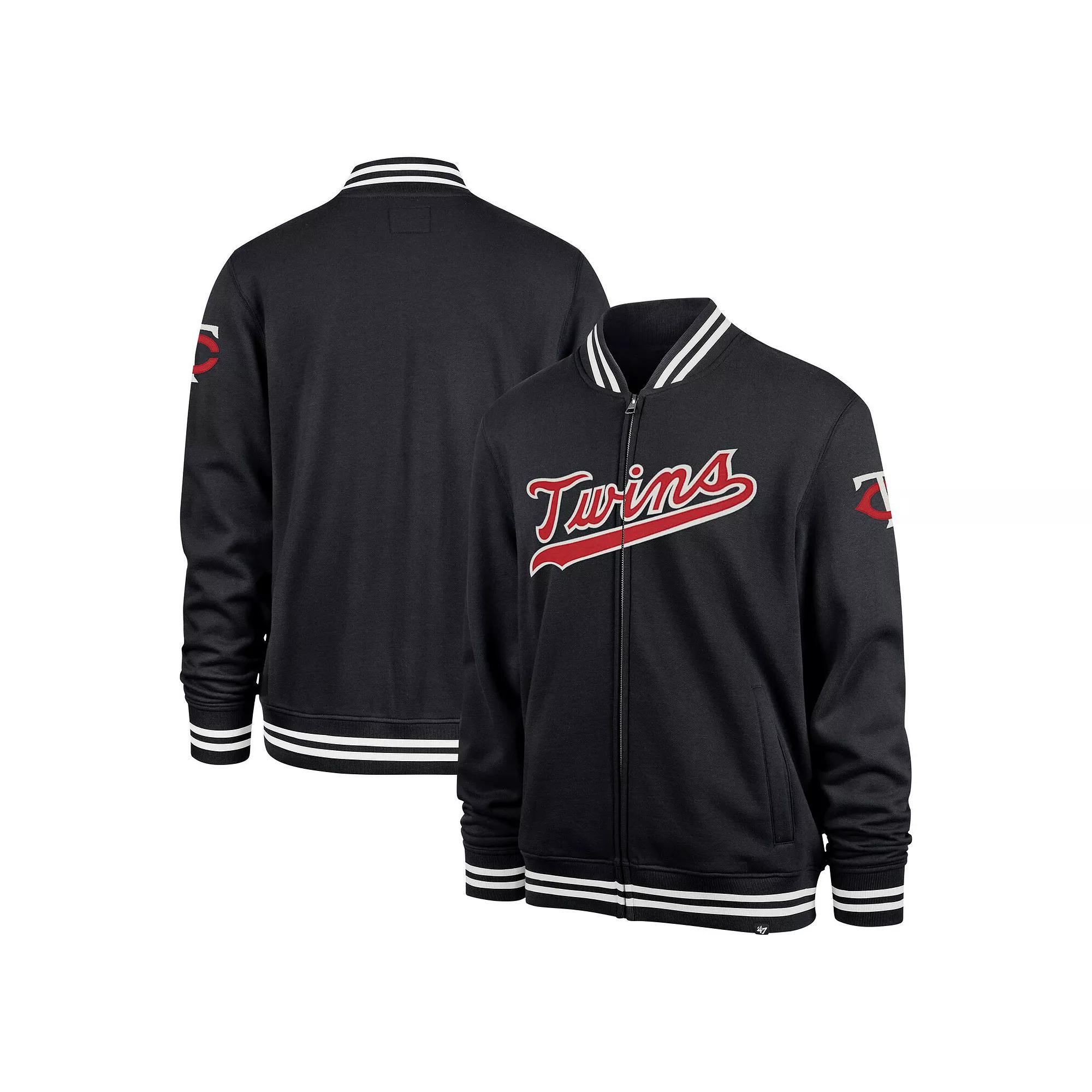 Men's '47 Navy Minnesota Twins Wax Pack Pro Camden Full-Zip Track Jacket, Size: Small, Blue Product Image