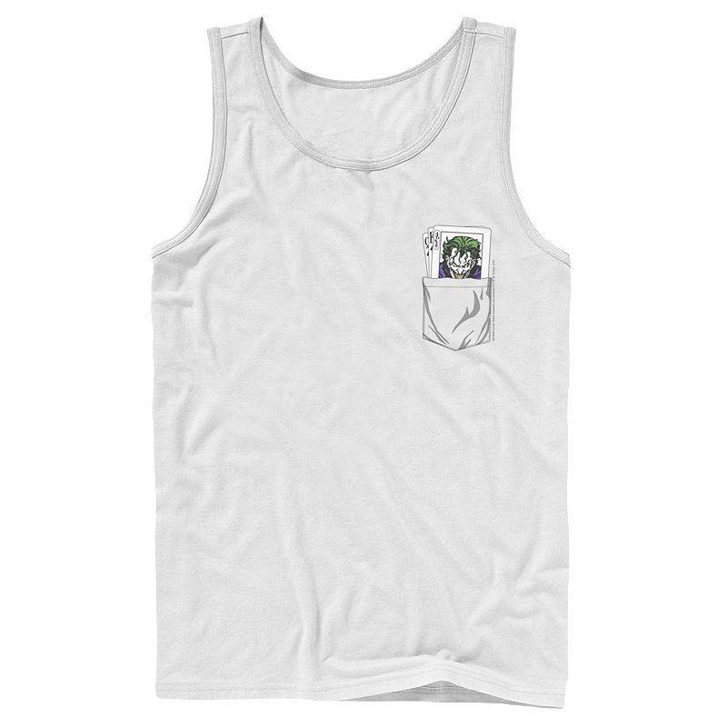 Men's DC Comics The Joker Cards Pocket Graphic Tank Top, Size: Large, Athletic Grey Product Image