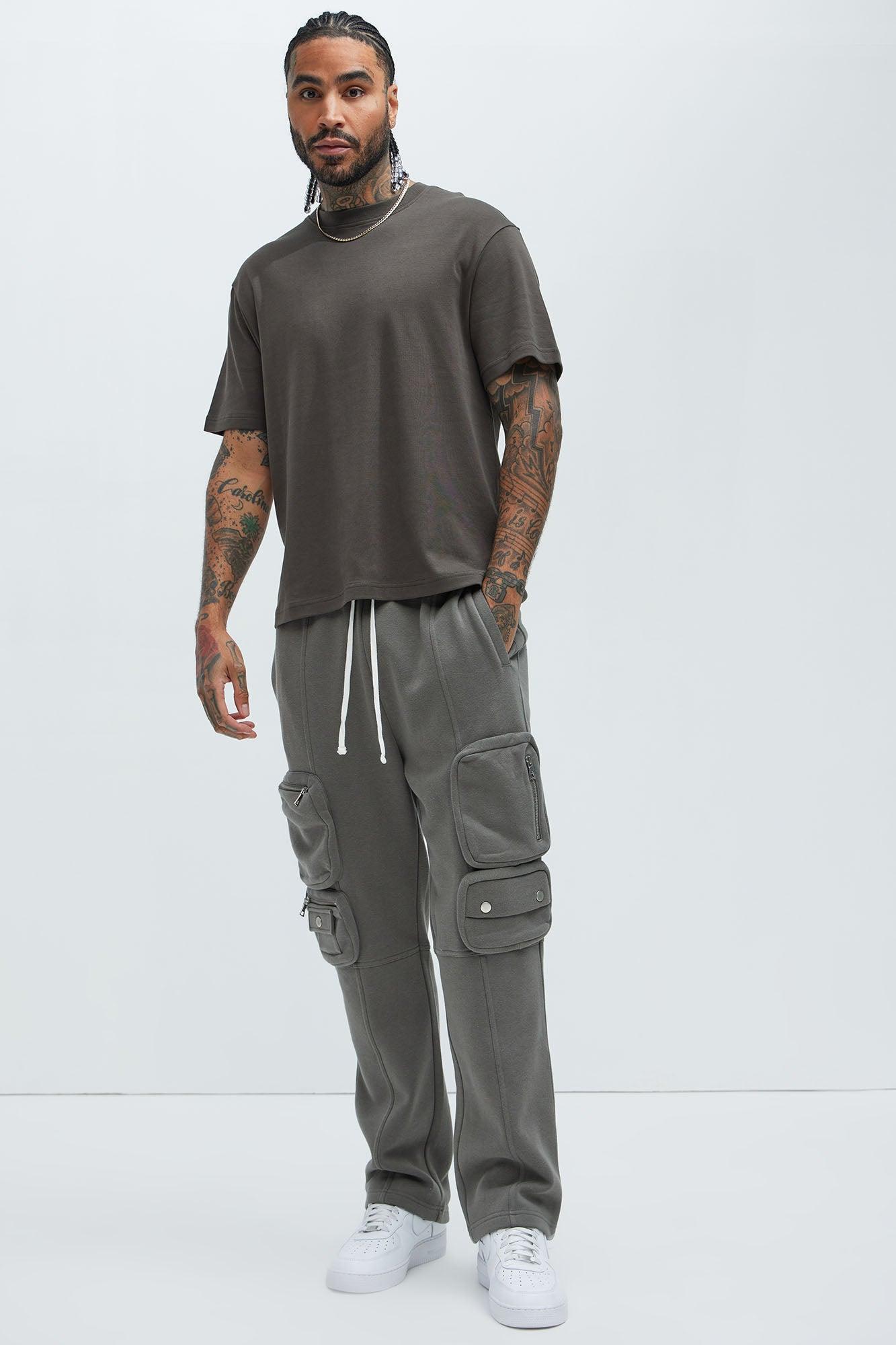 Tarren Straight Cargo Sweatpants - Charcoal Product Image