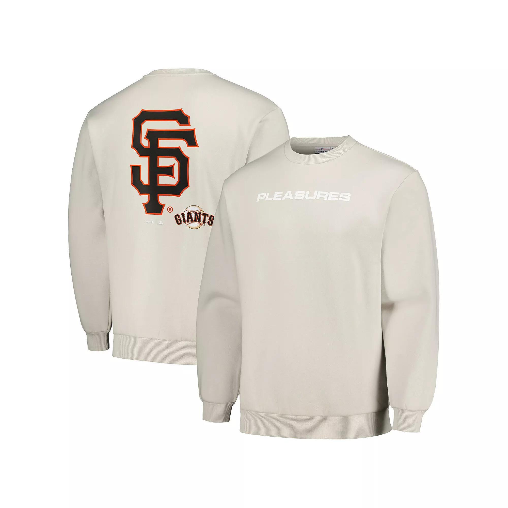 Men's PLEASURES Gray San Francisco Giants Ballpark Pullover Sweatshirt, Size: Medium, Grey Product Image