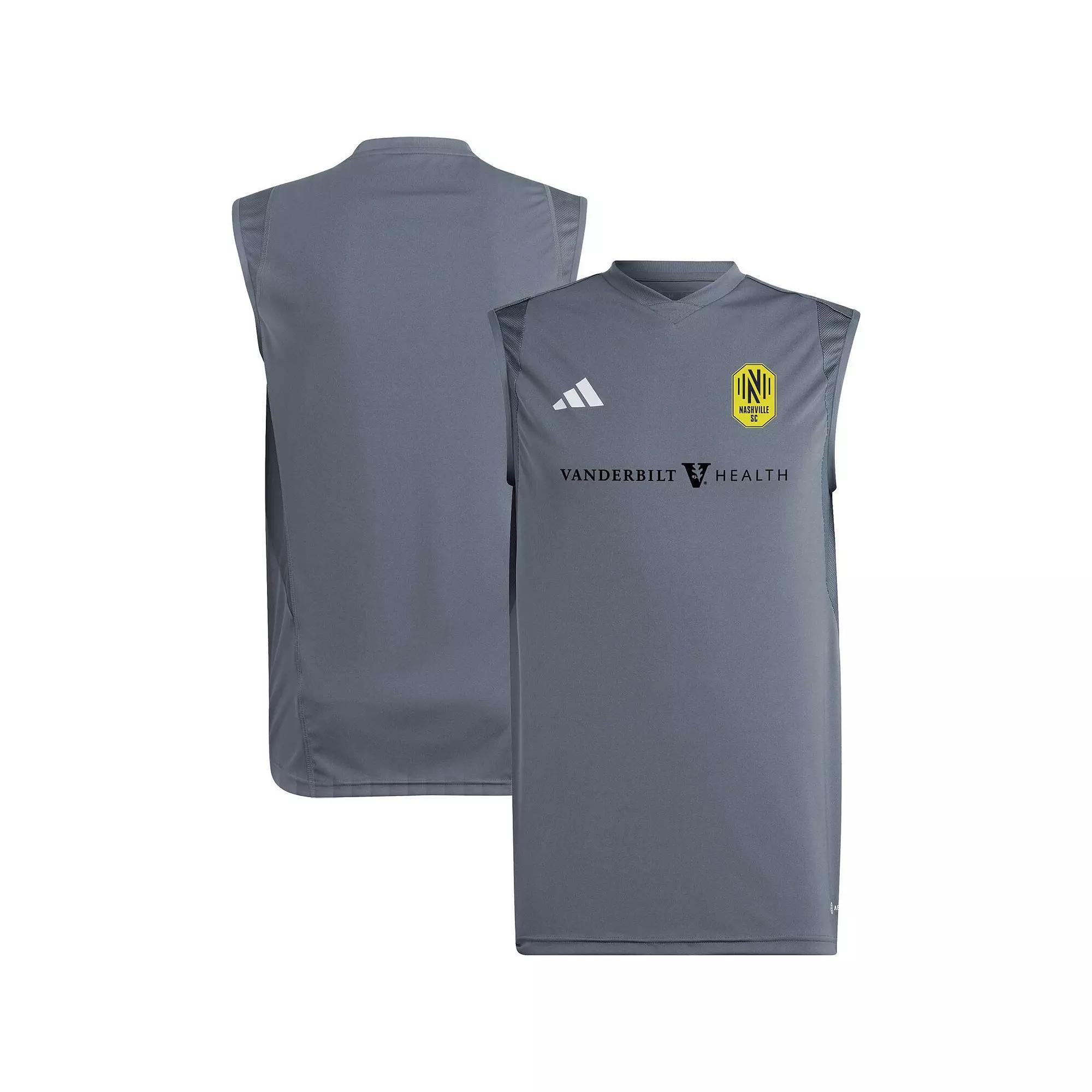 Mens adidas Gray Nashville SC 2023 On-Field Sleeveless Training Jersey Product Image
