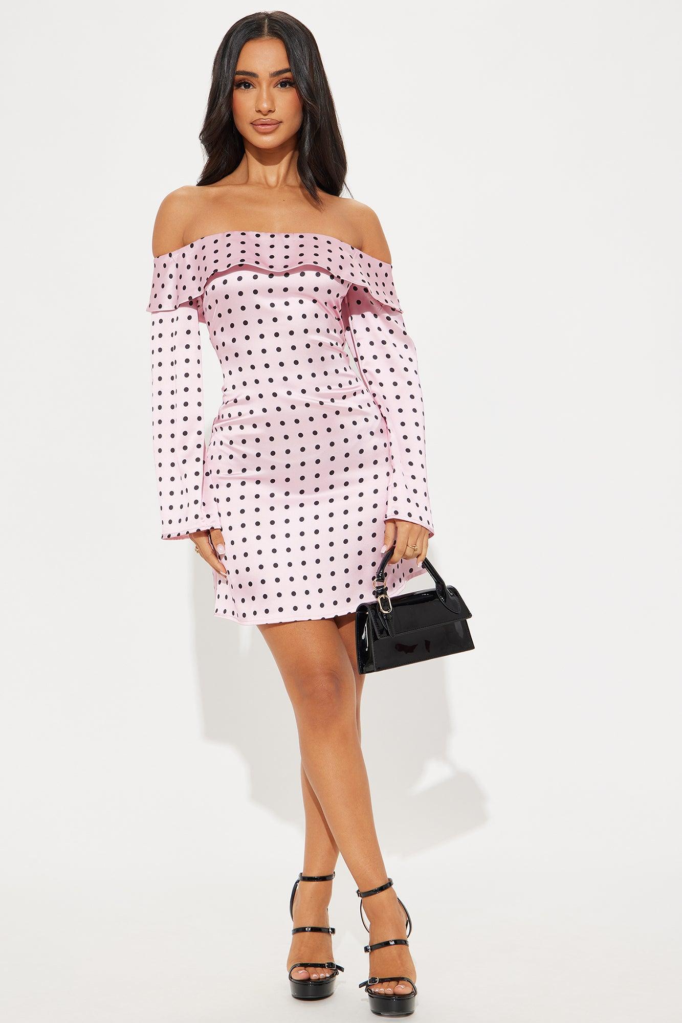 Marisol Polka Dot Mini Dress - Blush/combo Product Image