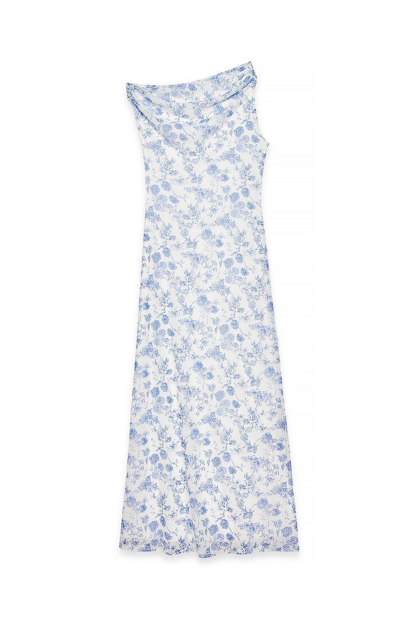 Draped Maxi Mesh Dress Product Image