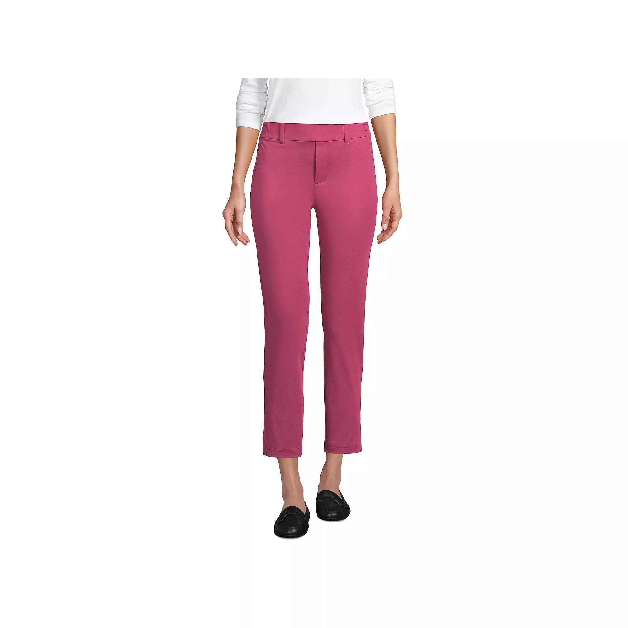 Women's Lands' End Flex Mid Rise Pull On Crop Pants, Size: XL, Deep  Blue Product Image