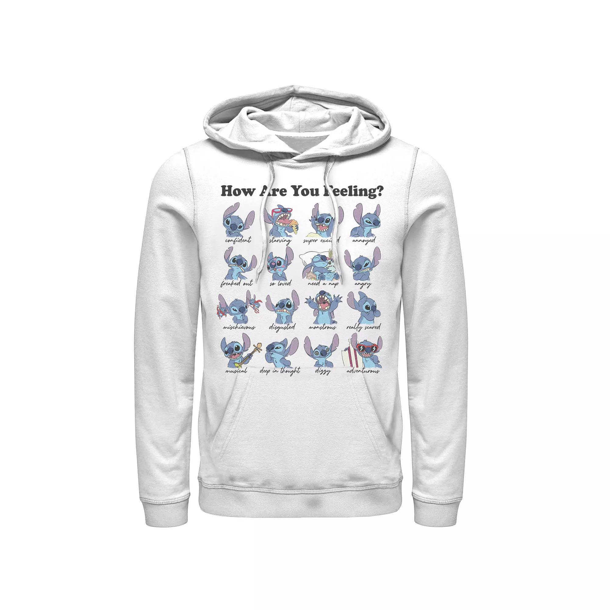 Disney's Lilo & Stitch Men's Moods Poster Hoodie, Size: Medium, White Product Image