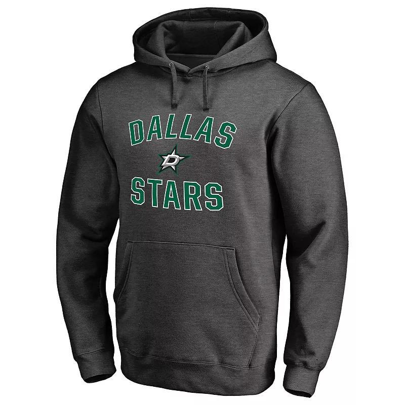 Men's Heather Charcoal Dallas Stars Victory Arch Team Fitted Pullover Hoodie, Size: Medium, Str Charco Product Image