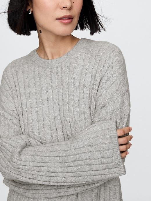CashSoft Cable-Knit Sweater Product Image