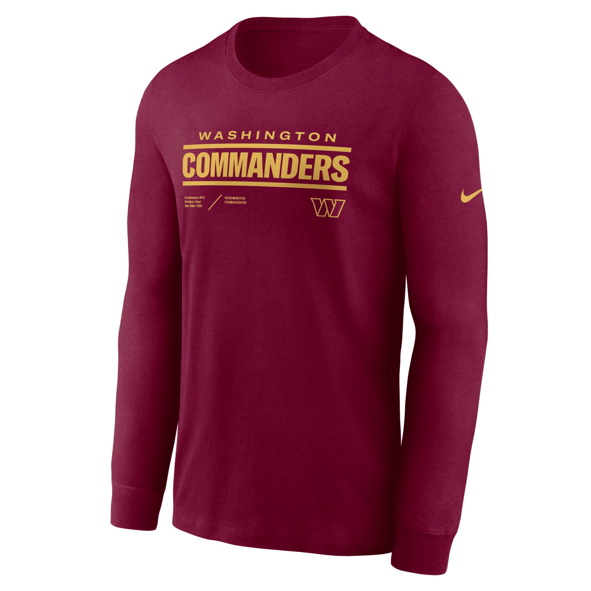 Mens Nike Burgundy Washington Commanders Infograph Lock Up Performance Long Sleeve T-shirt Product Image