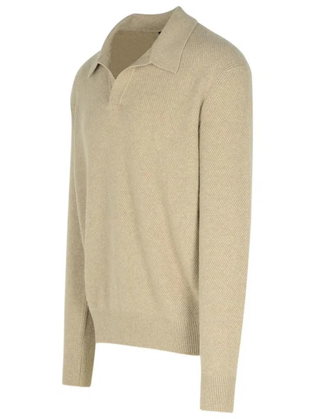 ZEGNA Beige Cashmere Sweater Product Image