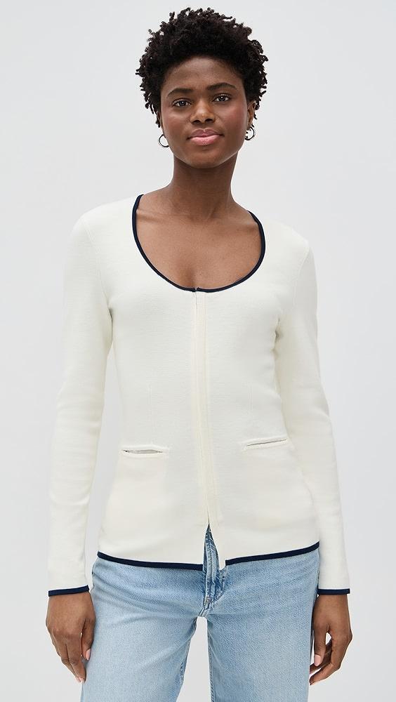 rag & bone Ella Scoop Neck Zip Up Cardigan | Shopbop Product Image