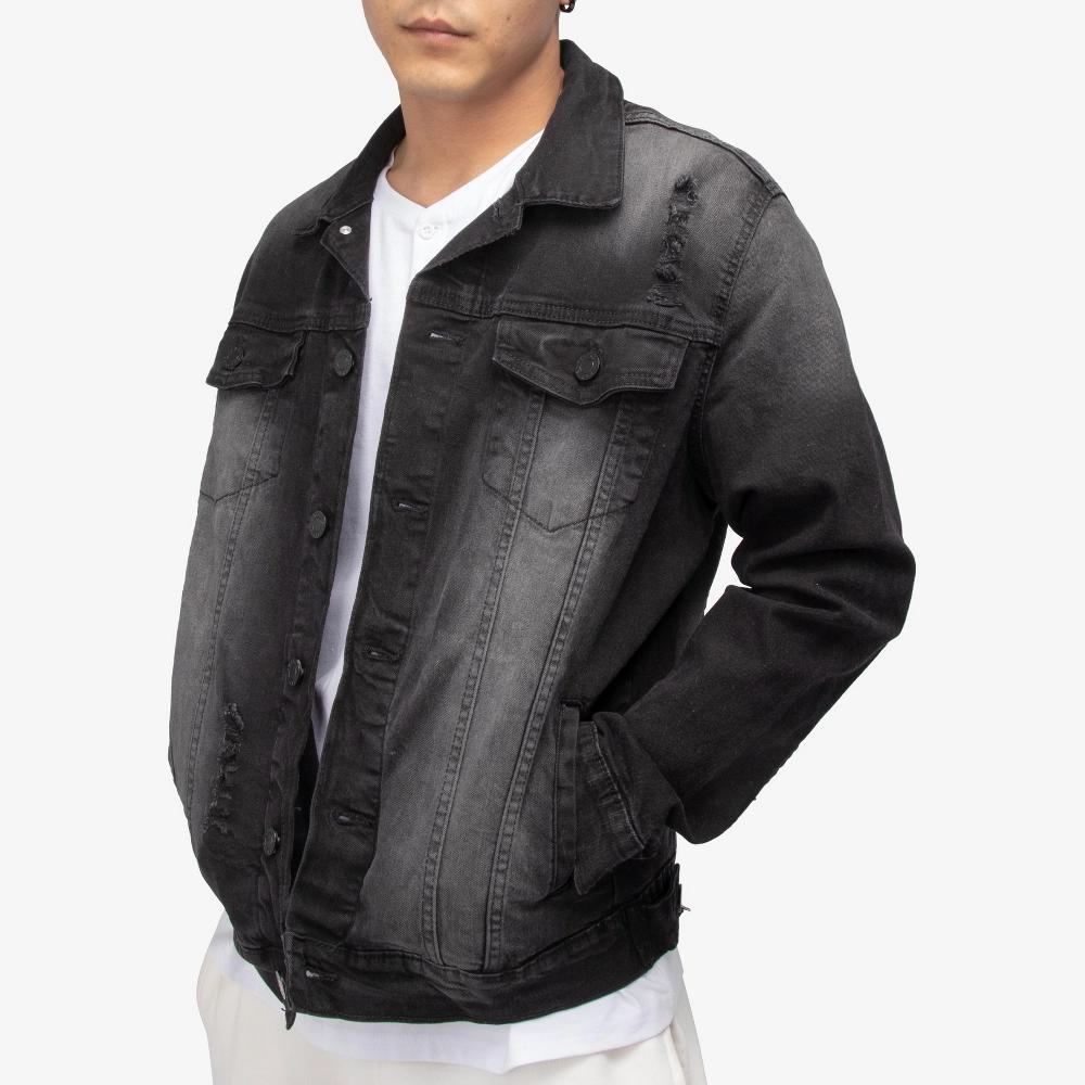 Men's Xray Washed Ripped Denim Jacket, Size: XL, White Product Image