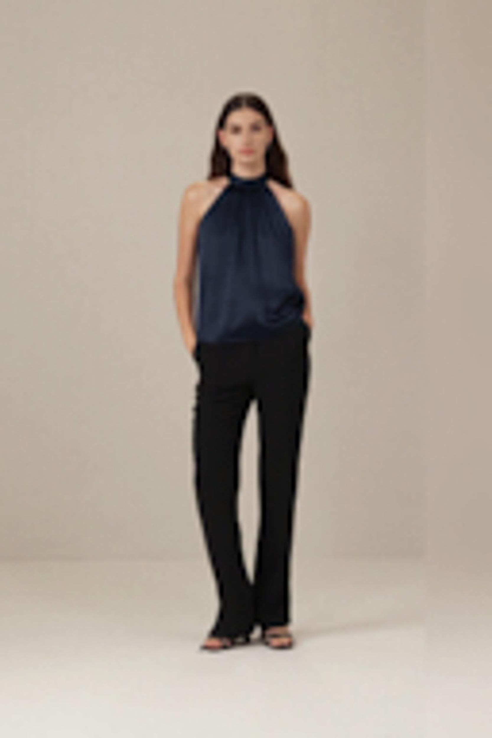 Minimalistic Allure Silk Halter Top Product Image