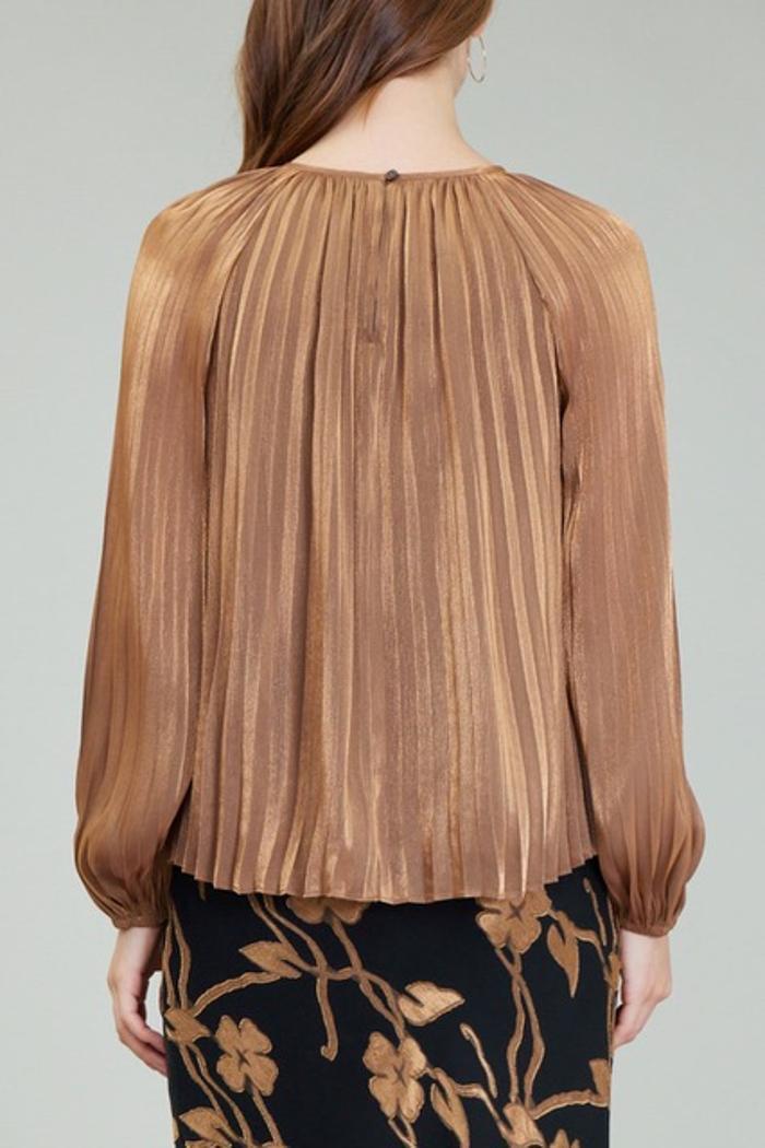 Long Sleeve Pleated Top Product Image