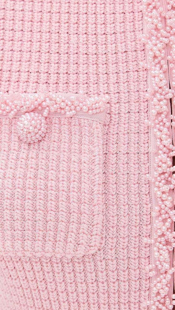 Self Portrait Pink Textured Knit Mini Dress | Shopbop Product Image