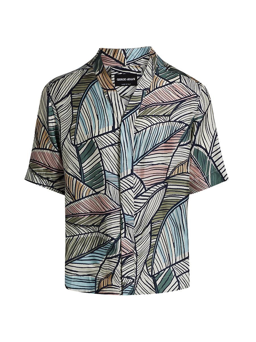 Mens Multi Palm Silk Camp Shirt Product Image