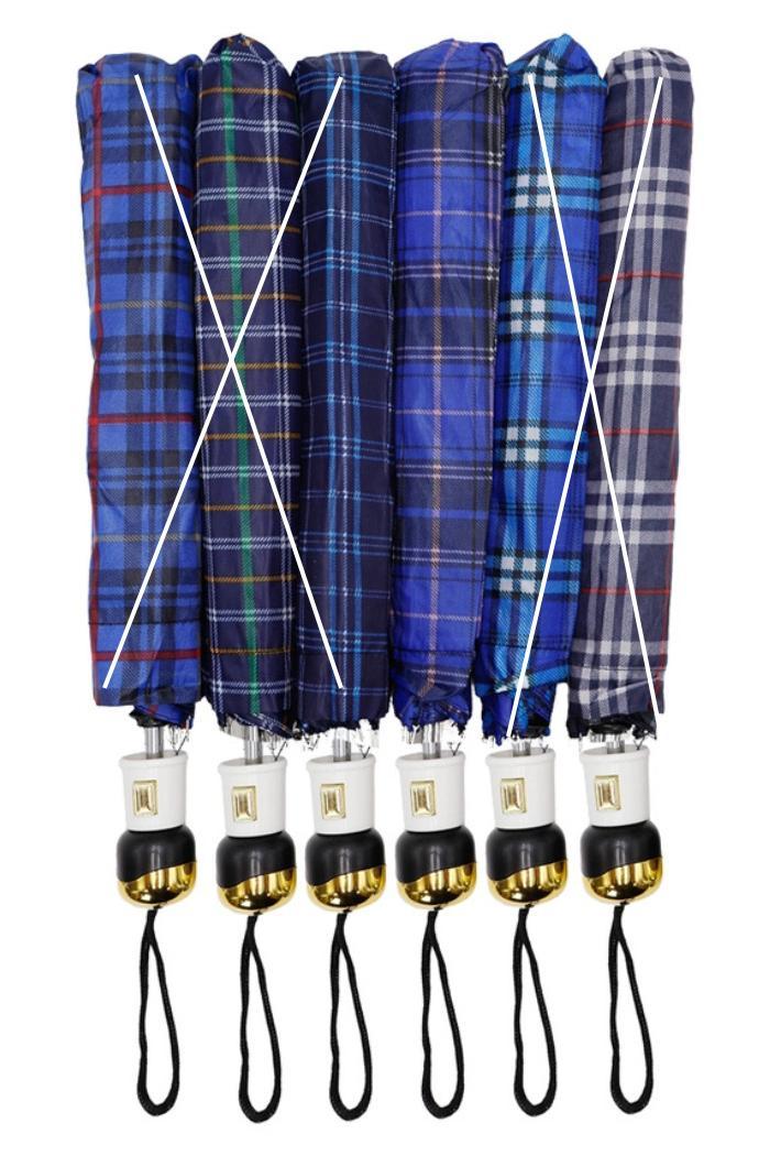 Plaid Auto Open Bi-Fold Compact Umbrella Product Image
