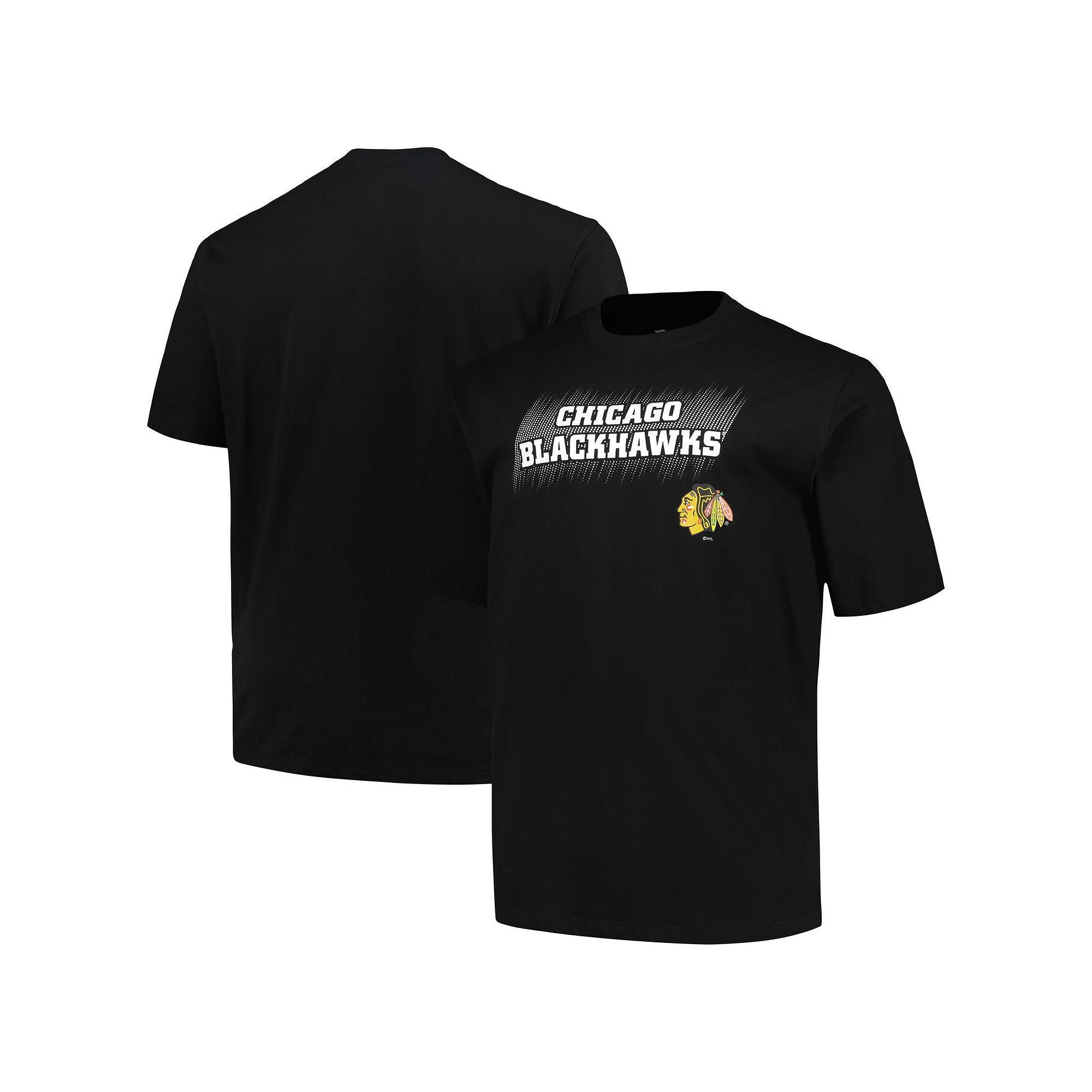 Men's Fanatics Branded Black Chicago Blackhawks Big & Tall Wordmark T-Shirt, Size: 3XB Product Image