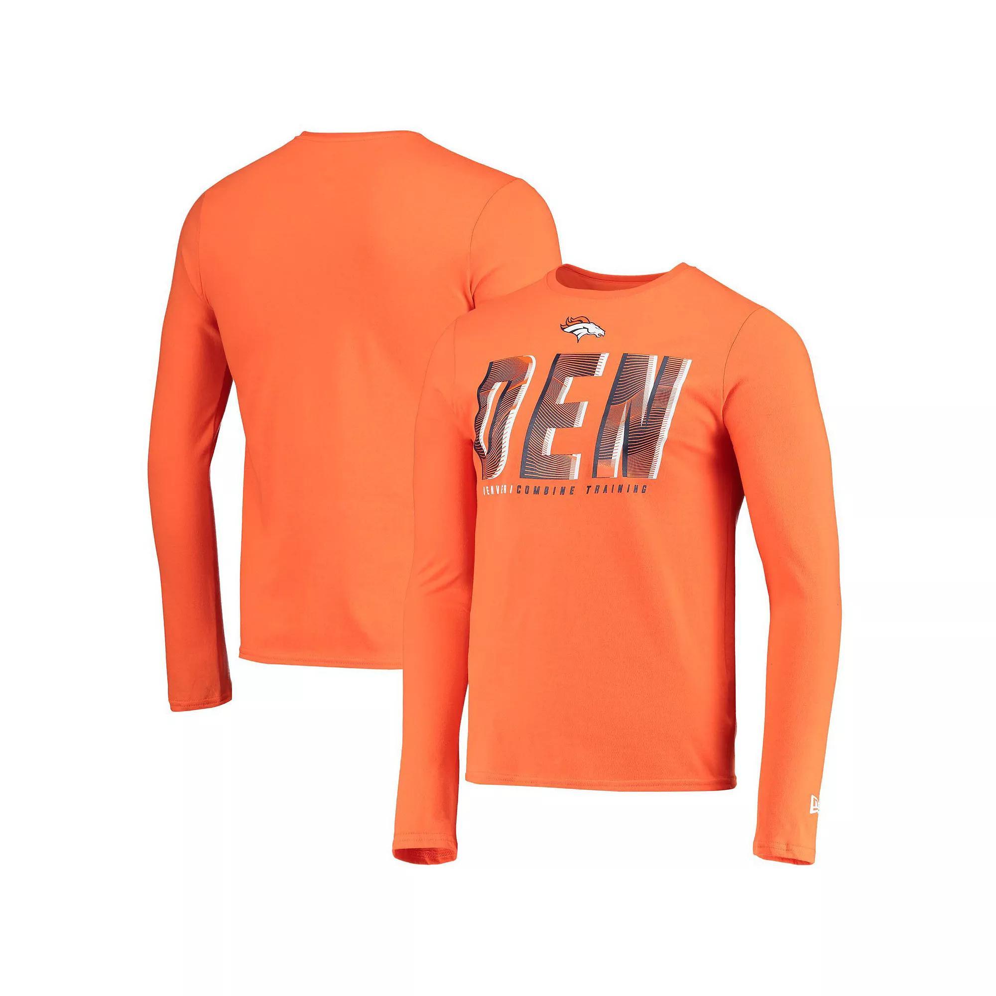 Men's New Era Orange Denver Broncos Combine Authentic Static Abbreviation Long Sleeve T-Shirt, Size: Medium Product Image