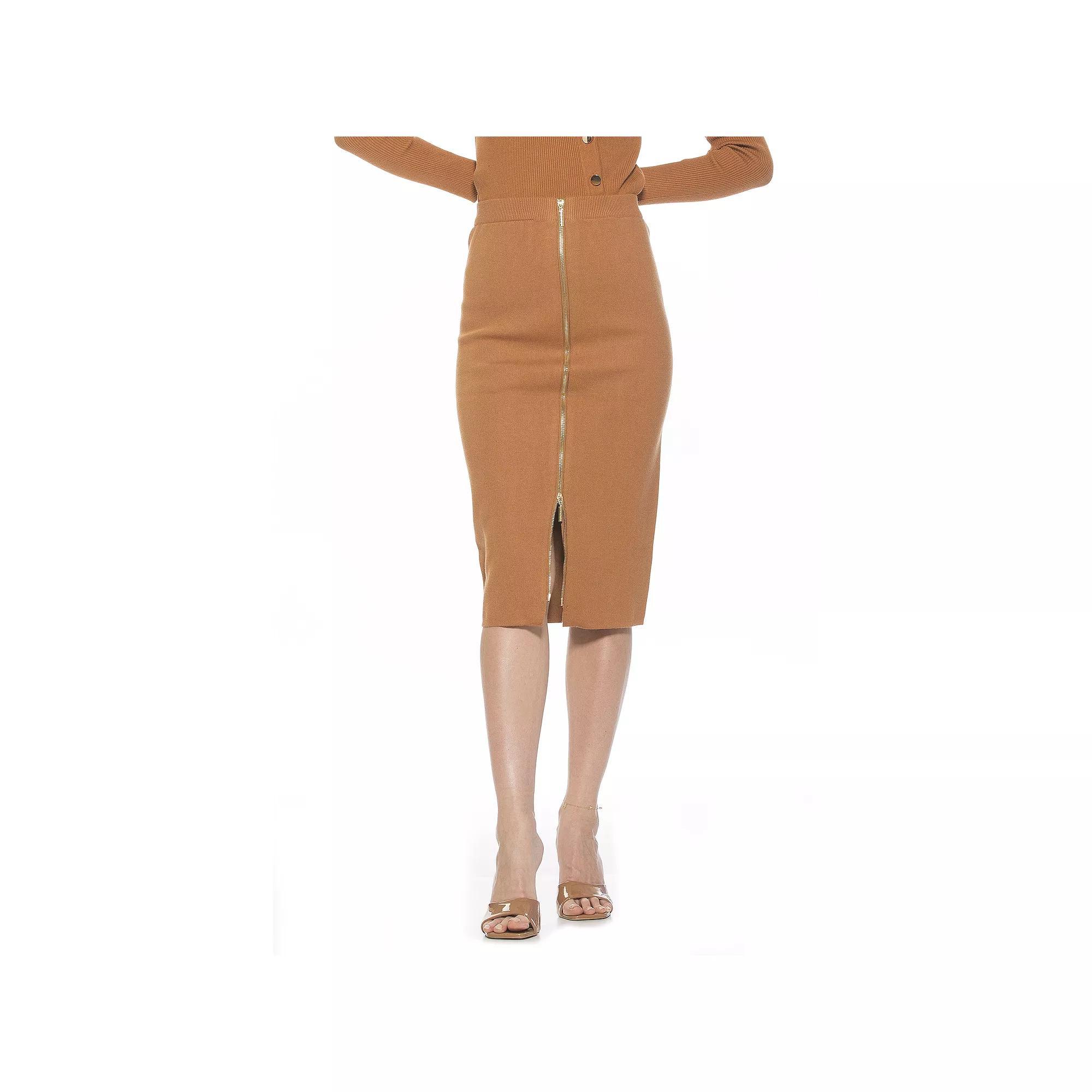 Women's ALEXIA ADMOR Ariana Midi Pencil Skirt, Size: Medium, Camel Product Image