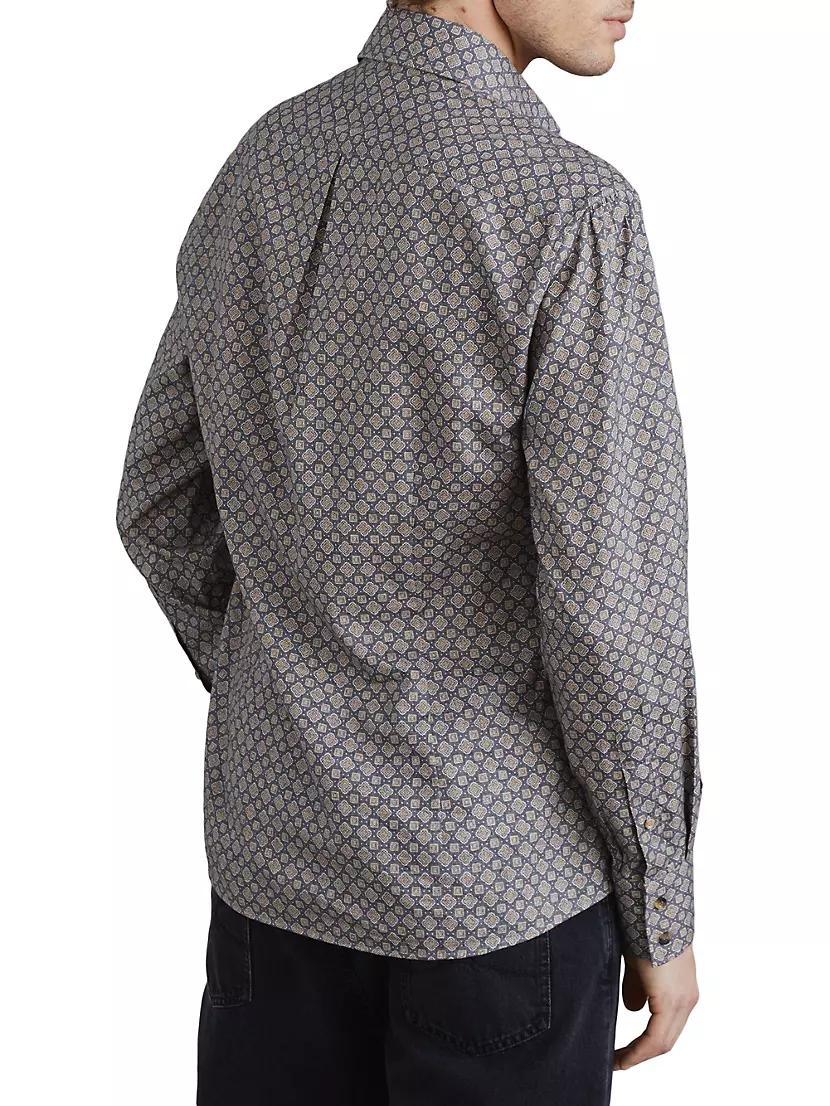Two Tone Geometric Print Slim Fit Shirt Product Image