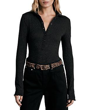 rag & bone Gemma Jacquard Polo Product Image