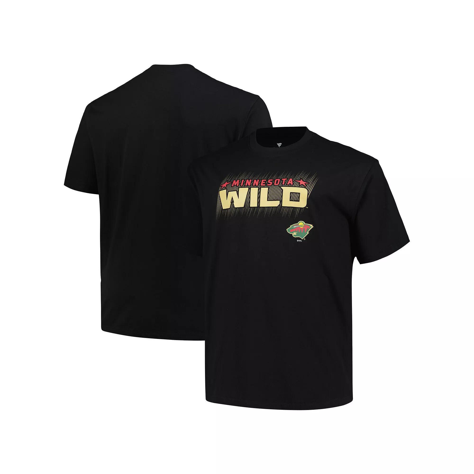 Men's Fanatics Branded Black Minnesota Wild Big & Tall Wordmark T-Shirt, Size: XLT Product Image